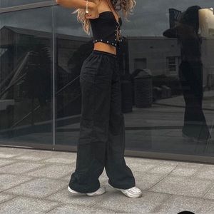 Jaya Elastic Cargo Pants Black